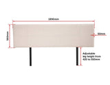 darrahopens Furniture > Bedroom Linen Fabric King Bed Headboard Bedhead - Beige