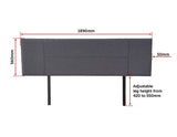 darrahopens Furniture > Bedroom Linen Fabric King Bed Headboard Bedhead - Grey