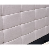 darrahopens Furniture > Bedroom Linen Fabric King Deluxe Bed Frame Beige