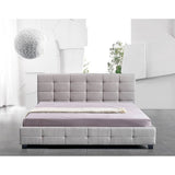 darrahopens Furniture > Bedroom Linen Fabric King Deluxe Bed Frame Beige