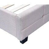 darrahopens Furniture > Bedroom Linen Fabric King Deluxe Bed Frame Beige