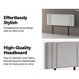 darrahopens Furniture > Bedroom Linen Fabric Queen Bed Deluxe Headboard Bedhead - Beige