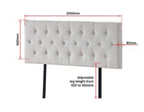 darrahopens Furniture > Bedroom Linen Fabric Queen Bed Deluxe Headboard Bedhead - Beige