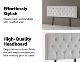 darrahopens Furniture > Bedroom Linen Fabric Queen Bed Deluxe Headboard Bedhead - Beige