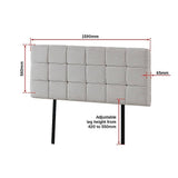 darrahopens Furniture > Bedroom Linen Fabric Queen Bed Deluxe Headboard Bedhead - Beige