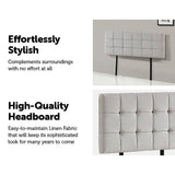 darrahopens Furniture > Bedroom Linen Fabric Queen Bed Deluxe Headboard Bedhead - Beige