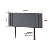 darrahopens Furniture > Bedroom Linen Fabric Queen Bed Deluxe Headboard Bedhead - Grey