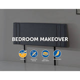 darrahopens Furniture > Bedroom Linen Fabric Queen Bed Deluxe Headboard Bedhead - Grey