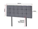 darrahopens Furniture > Bedroom Linen Fabric Queen Bed Deluxe Headboard Bedhead - Grey