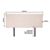 darrahopens Furniture > Bedroom Linen Fabric Queen Bed Headboard Bedhead - Beige