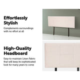 darrahopens Furniture > Bedroom Linen Fabric Queen Bed Headboard Bedhead - Beige