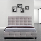 darrahopens Furniture > Bedroom Linen Fabric Queen Deluxe Bed Frame Beige