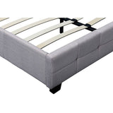 darrahopens Furniture > Bedroom Linen Fabric Queen Deluxe Bed Frame Beige
