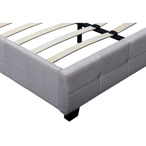 darrahopens Furniture > Bedroom Linen Fabric Queen Deluxe Bed Frame Beige