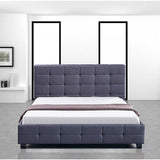 darrahopens Furniture > Bedroom Linen Fabric Queen Deluxe Bed Frame Grey