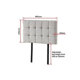 darrahopens Furniture > Bedroom Linen Fabric Single Bed Deluxe Headboard Bedhead - Beige