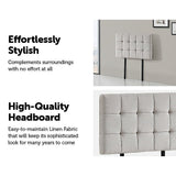 darrahopens Furniture > Bedroom Linen Fabric Single Bed Deluxe Headboard Bedhead - Beige