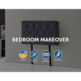 darrahopens Furniture > Bedroom Linen Fabric Single Bed Deluxe Headboard Bedhead - Grey