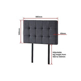 darrahopens Furniture > Bedroom Linen Fabric Single Bed Deluxe Headboard Bedhead - Grey