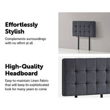 darrahopens Furniture > Bedroom Linen Fabric Single Bed Deluxe Headboard Bedhead - Grey
