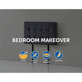 darrahopens Furniture > Bedroom Linen Fabric Single Bed Deluxe Headboard Bedhead - Grey