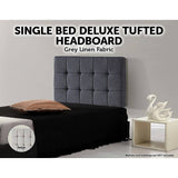 darrahopens Furniture > Bedroom Linen Fabric Single Bed Deluxe Headboard Bedhead - Grey