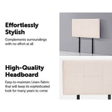 darrahopens Furniture > Bedroom Linen Fabric Single Bed Headboard Bedhead - Beige