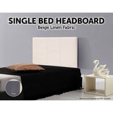 darrahopens Furniture > Bedroom Linen Fabric Single Bed Headboard Bedhead - Beige
