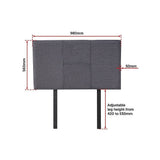 darrahopens Furniture > Bedroom Linen Fabric Single Bed Headboard Bedhead - Grey