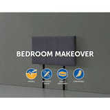 darrahopens Furniture > Bedroom Linen Fabric Single Bed Headboard Bedhead - Grey