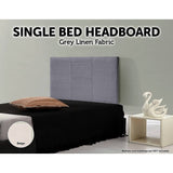 darrahopens Furniture > Bedroom Linen Fabric Single Bed Headboard Bedhead - Grey