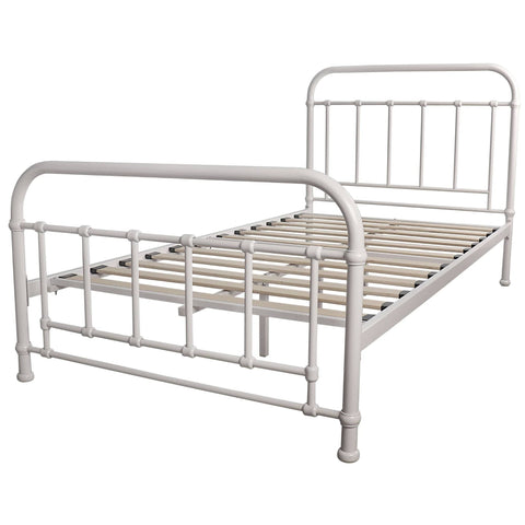 Darrahopens Furniture > Bedroom Metallica King Single Bed Size Metal Frame Platform Mattress Base - White