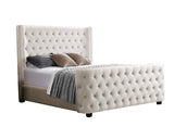 Darrahopens Furniture > Bedroom Milan Cream Velvet Tufted  Headboard and End board Bed Frame - Queen Size