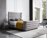 Darrahopens Furniture > Bedroom Milan Grey Velvet Tufted  Headboard and End board Bed Frame - King Size