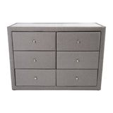 Darrahopens Furniture > Bedroom Molly Dresser Mirror 6 Chest of Drawers Bedroom Storage Cabinet - Light Grey