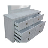 Darrahopens Furniture > Bedroom Myer 4pc Set 2 Bedside Dresser Mirror Storage Cabinet Side End Table White Wash
