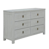Darrahopens Furniture > Bedroom Myer Dresser 6 Chest of Drawers Storage Cabinet White Wash