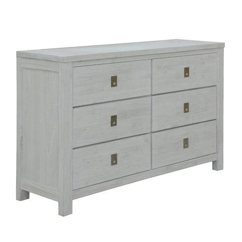 Darrahopens Furniture > Bedroom Myer Dresser 6 Chest of Drawers Storage Cabinet White Wash