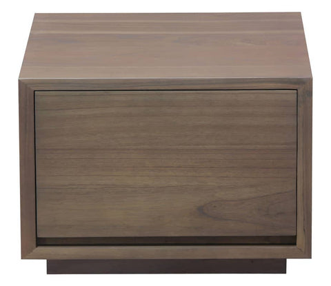 Darrahopens Furniture > Bedroom Oscar 1 Drawer Low Bedside Table (Latte)
