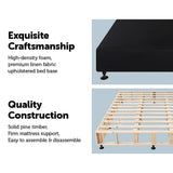 darrahopens Furniture > Bedroom Palermo King Ensemble Bed Base Midnight Black Linen Fabric