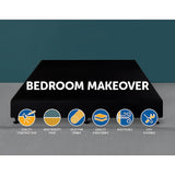 darrahopens Furniture > Bedroom Palermo King Ensemble Bed Base Midnight Black Linen Fabric