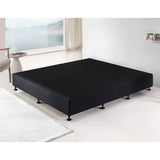 darrahopens Furniture > Bedroom Palermo King Ensemble Bed Base Midnight Black Linen Fabric