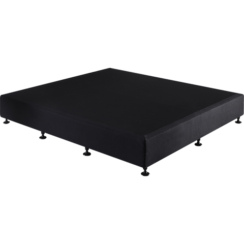 darrahopens Furniture > Bedroom Palermo King Ensemble Bed Base Midnight Black Linen Fabric