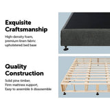 darrahopens Furniture > Bedroom Palermo King Ensemble Bed Base Platinum Graphite Linen Fabric