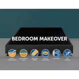darrahopens Furniture > Bedroom Palermo King Ensemble Bed Base Platinum Graphite Linen Fabric