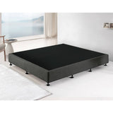 darrahopens Furniture > Bedroom Palermo King Ensemble Bed Base Platinum Graphite Linen Fabric