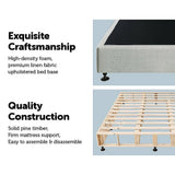 darrahopens Furniture > Bedroom Palermo King Ensemble Bed Base Platinum Light Grey Linen Fabric