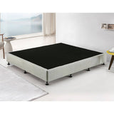 darrahopens Furniture > Bedroom Palermo King Ensemble Bed Base Platinum Light Grey Linen Fabric