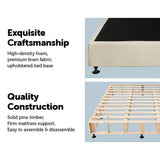 darrahopens Furniture > Bedroom Palermo King Ensemble Bed Base Platinum Natural Sand Linen Fabric