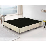 darrahopens Furniture > Bedroom Palermo King Ensemble Bed Base Platinum Natural Sand Linen Fabric